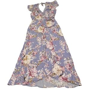 Band of Gypsies Floral Ruffle Maxi Dress Size Large